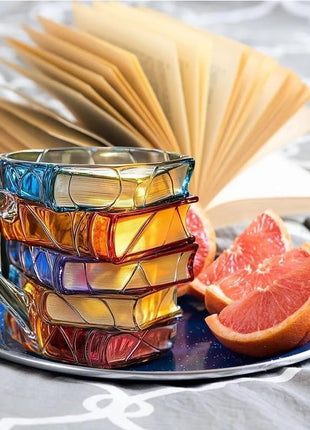 Innovative 3D Painting Book Coffee Cup, Unique Stacked Book Mug, Perfect Gift for Literature Lovers, Creative Colorful Book Gift